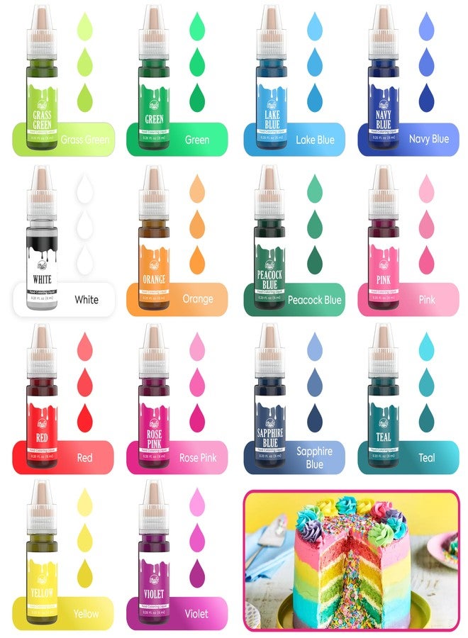 Riccle Food Coloring for Baking - 26 Bright Food Coloring Liquid Set for Cake decorations - 0.20 Fl. Oz (6 ml) / Bottle x 26 Food Dye for Icing, Christmas Cookie decorating Supplies Baking Supplies - Image 4
