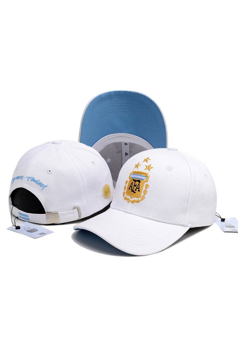 Afa قبعة بيسبول بيضاء بطابع منتخب الأرجنتين