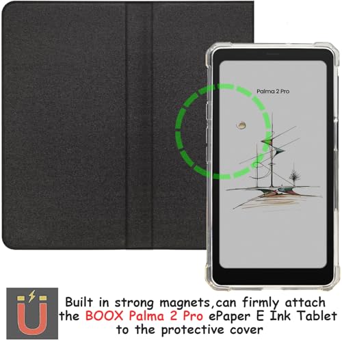 GOVTVA 2in1 Magnetic Detachable Flip Case for Onyx Boox Palma2 Pro (2025 Released) TPU Transparent Cover with Auto Sleep/Wake, Magnetic Closure Buckle (Misty Forest) - Image 3
