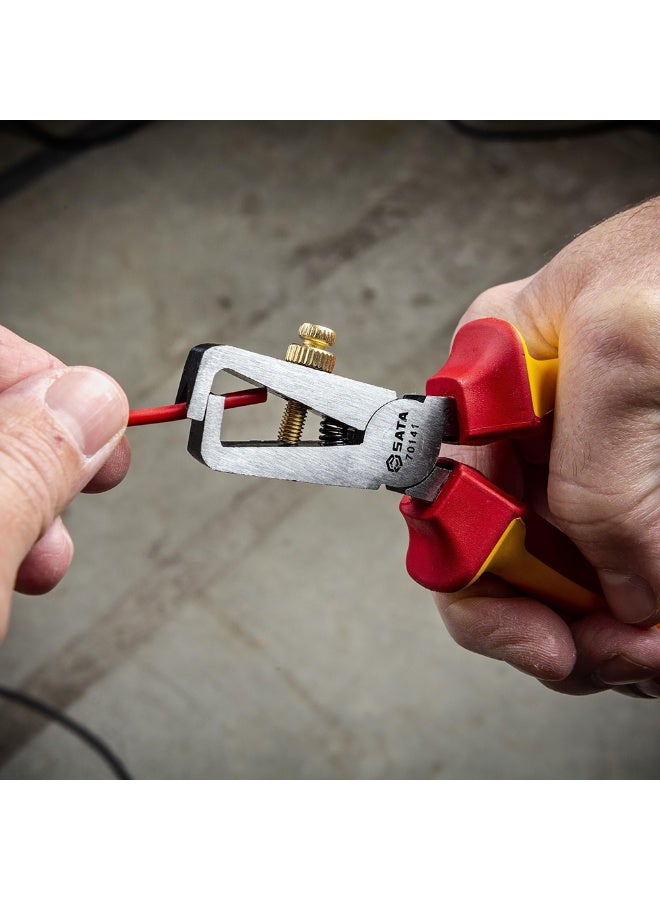 Sata 6 Inch VDE Insulated End Cutting Nipper With Chrome Vanadium Steel Body and Dual Material Anti-Slip Handles-ST70141ST - Image 4