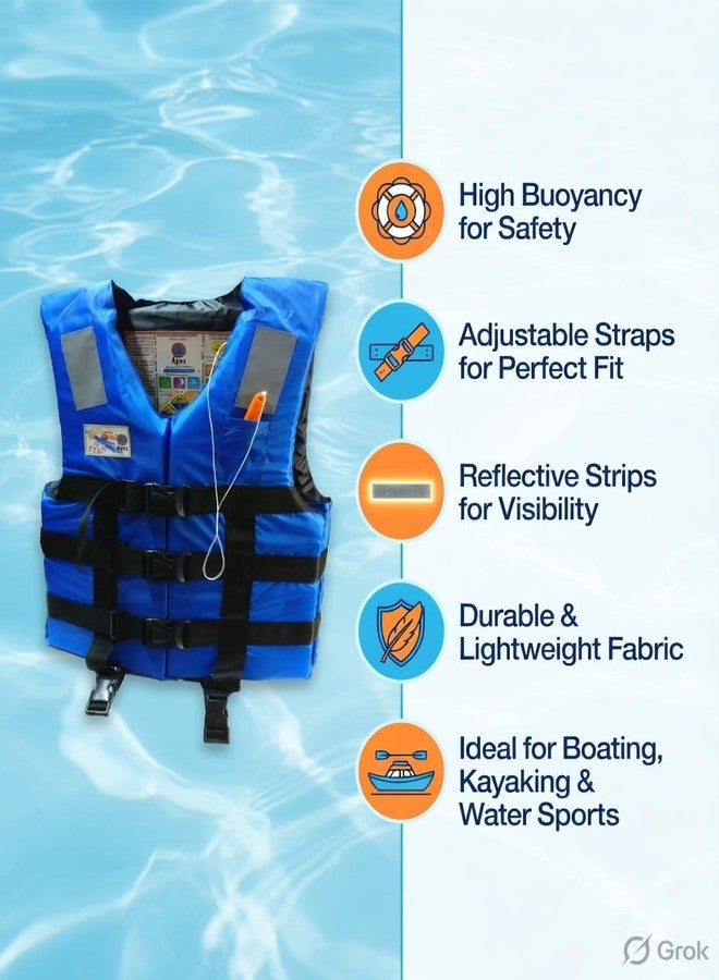 Star Polyester Safety Adult's Life Jacket, Life Saving Jacket for Swimming Guard, Drifting Boating, PFD Type III, Weight Capacity Upto 120kg (Universal Size, Blue) - Image 3