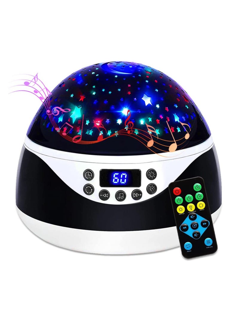 Star Light Projector, Baby Sleeping Sound Machine, Night Light With Music And Timer, Lightweight And Portable Remote Control Projection Lamp For Home Kids Room, (1pc, Black)  - Image 1