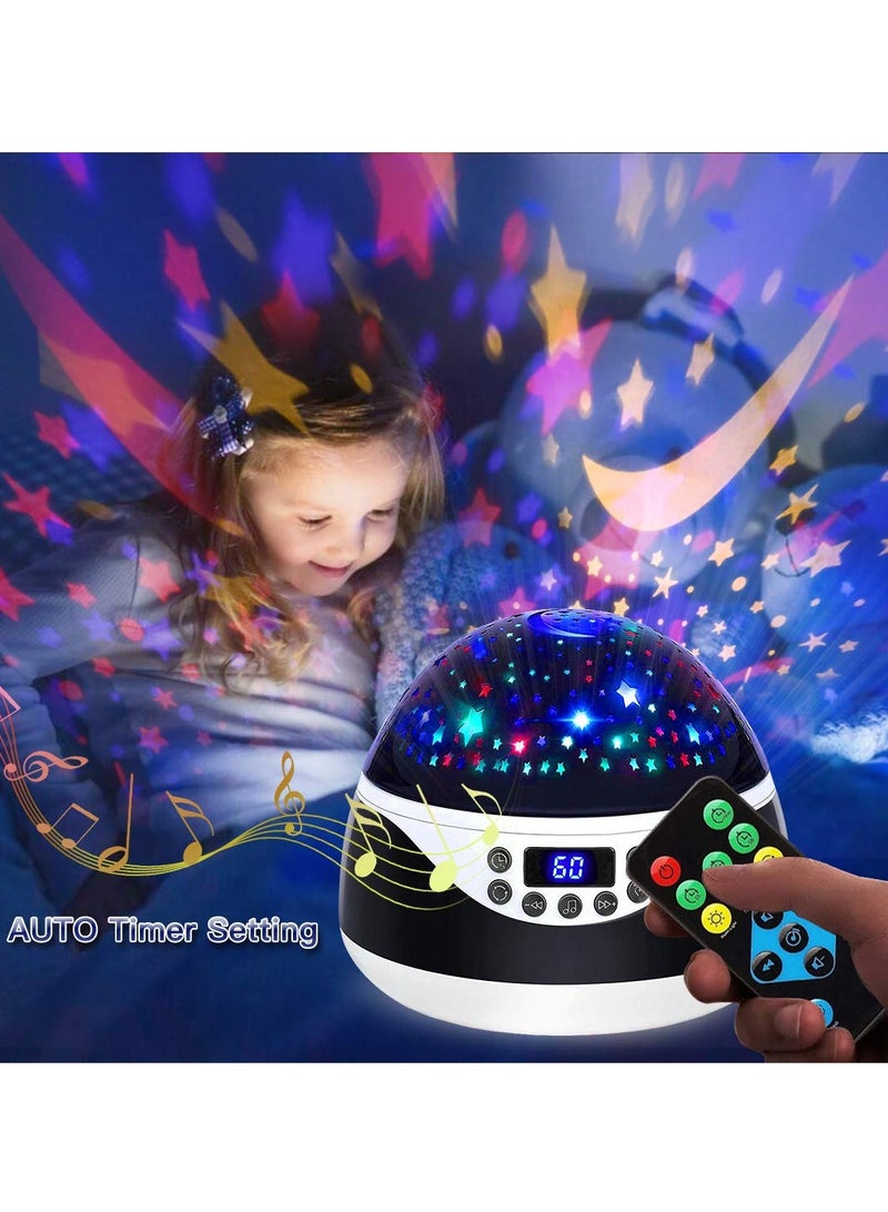 Star Light Projector, Baby Sleeping Sound Machine, Night Light With Music And Timer, Lightweight And Portable Remote Control Projection Lamp For Home Kids Room, (1pc, Black)  - Image 2