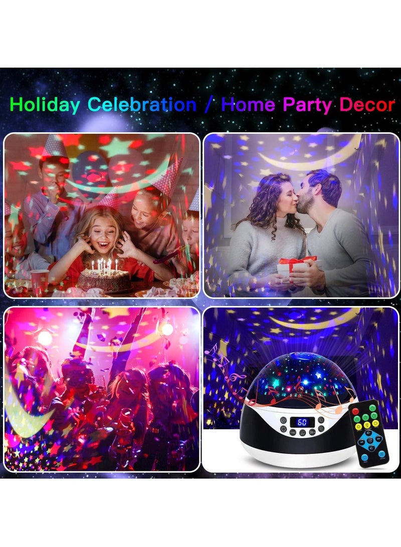 Star Light Projector, Baby Sleeping Sound Machine, Night Light With Music And Timer, Lightweight And Portable Remote Control Projection Lamp For Home Kids Room, (1pc, Black)  - Image 3