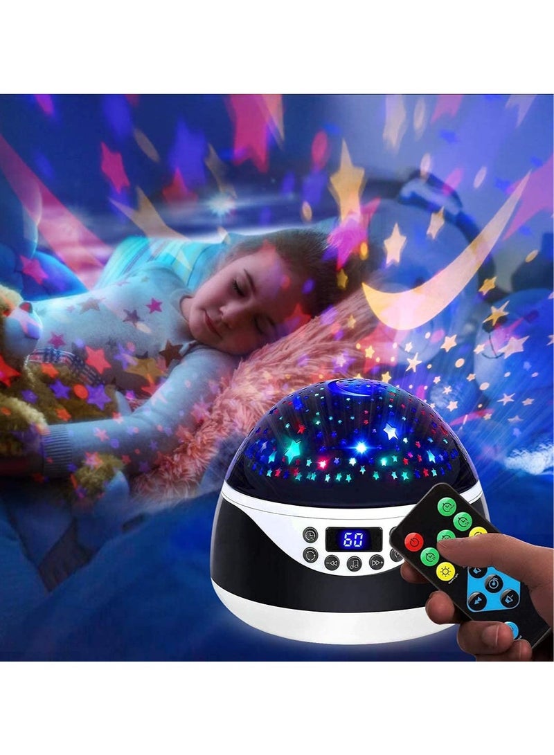Star Light Projector, Baby Sleeping Sound Machine, Night Light With Music And Timer, Lightweight And Portable Remote Control Projection Lamp For Home Kids Room, (1pc, Black)  - Image 4