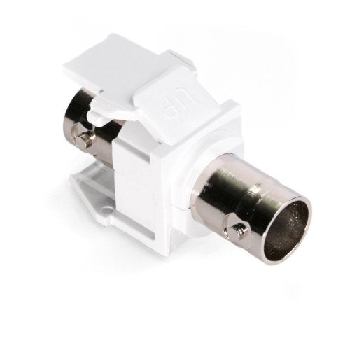 Leviton BNC QuickPort Adapter, Nickel-Plated, 41084-BWF, White - Image 1