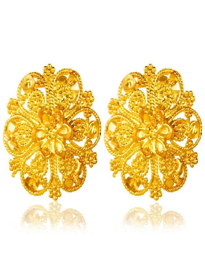 Lila Traditional Fashionable Golden Tops Earrings For Women Girl For Wedding & Anniversary Gift For Wife, Mother & Sister - Image 1