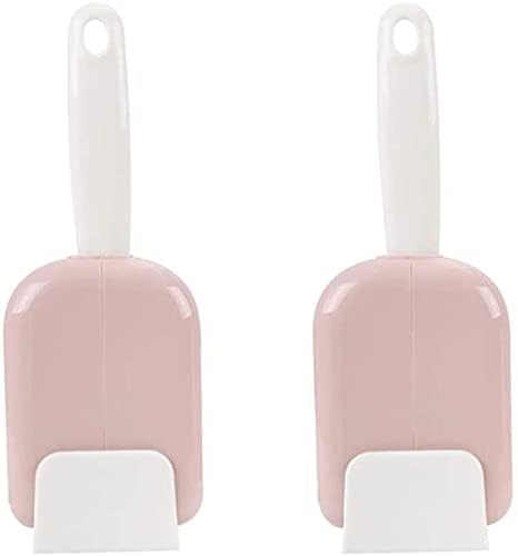 KolorFish 2 Sets Standing Rice Spoon Dust Cover Rice Scoop Storage Rack Holder Automatic Opening Closing Kitchen Utensils (Pink) - Image 2