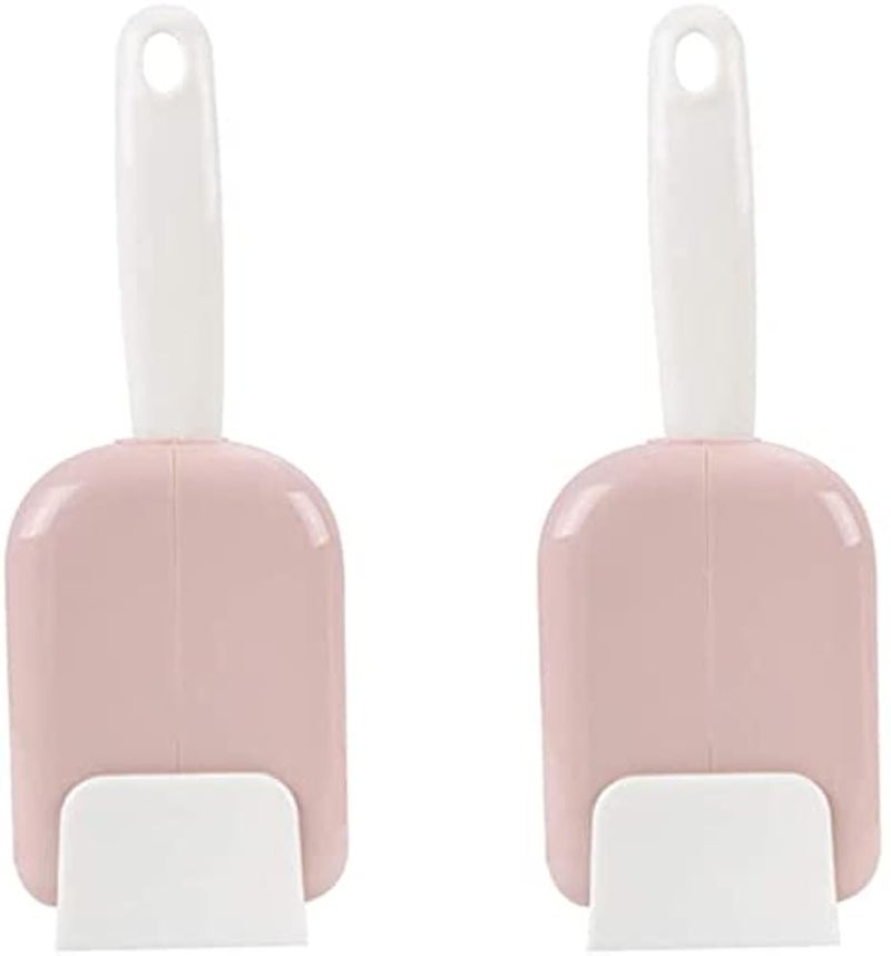 KolorFish 2 Sets Standing Rice Spoon Dust Cover Rice Scoop Storage Rack Holder Automatic Opening Closing Kitchen Utensils (Pink) - Image 1