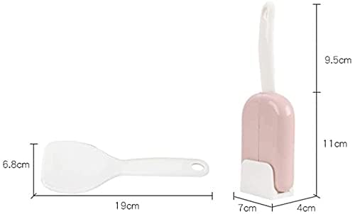 KolorFish 2 Sets Standing Rice Spoon Dust Cover Rice Scoop Storage Rack Holder Automatic Opening Closing Kitchen Utensils (Pink) - Image 5