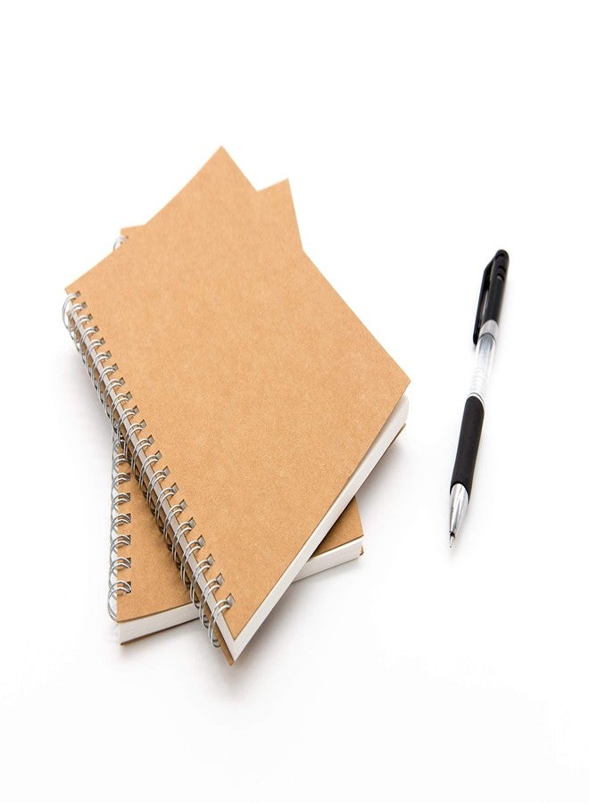 DSTELIN Soft Cover Spiral Notebook Journal 2-Pack, Blank Sketch Book Pad, Wirebound Memo Notepads Diary Notebook Planner with Unlined Paper, 100 Pages/ 50 Sheets, 7.5 inch x 5.1 inch (Brown) - Image 3