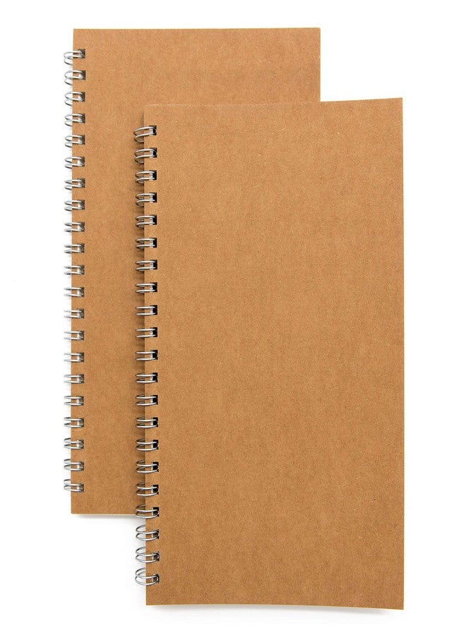 DSTELIN Soft Cover Spiral Notebook Journal 2-Pack, Blank Sketch Book Pad, Wirebound Memo Notepads Diary Notebook Planner with Unlined Paper, 100 Pages/ 50 Sheets, 7.5 inch x 5.1 inch (Brown) - Image 1