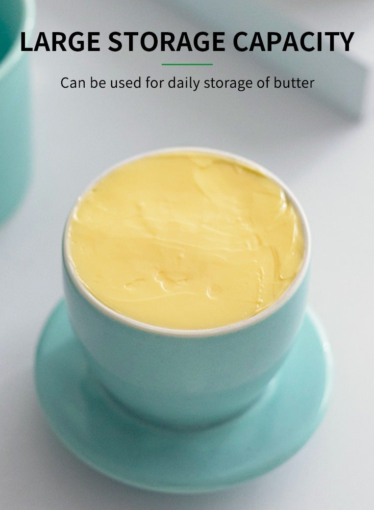 CUOPRU Ceramic butter mug, water sealed with lid, cheese sealed tank, creative western style butter  - Image 5