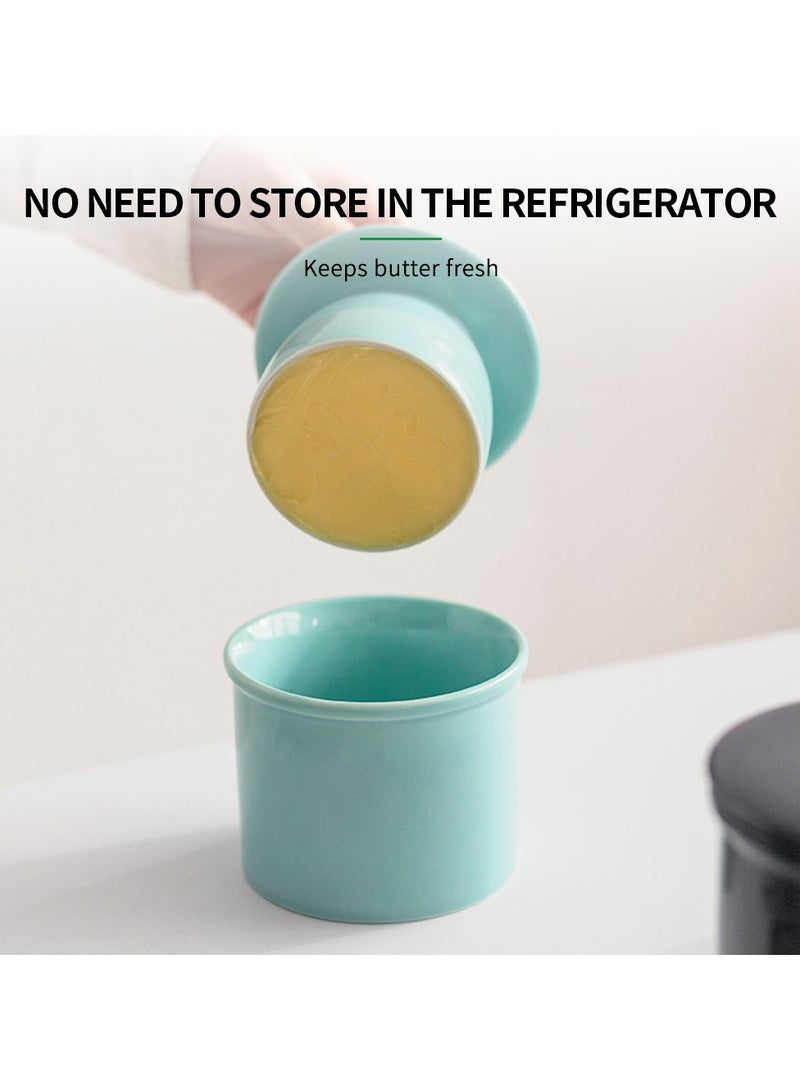 CUOPRU Ceramic butter mug, water sealed with lid, cheese sealed tank, creative western style butter  - Image 2