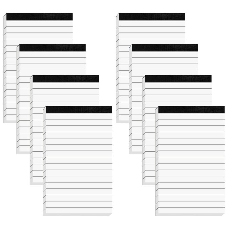 Nichela 8-Pack 3 x 5 Inch Note Pad Refills, Small Memo Writing Pads for Notebook, 30 Sheets per Pad, White College Ruled Paper - Image 1