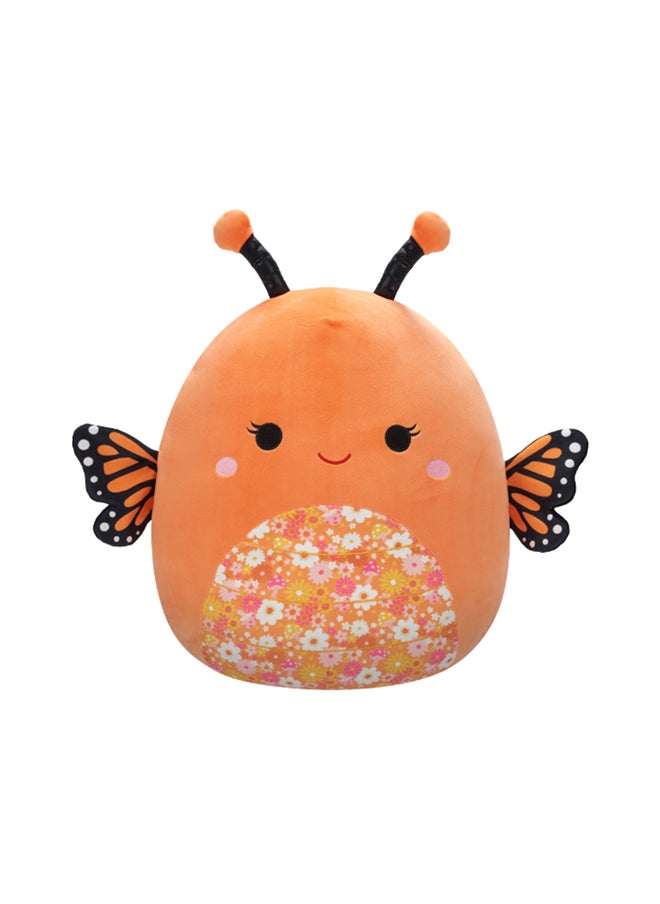 Squishmallows دبوس فراحی فراشة مملكة البرتقالي بحجم 16 بوصة مع بطن مزهرة مرخص رسميًا من كيلي توي لعبة محشوة ملونة هدية ناعمة للأطفال البنات والأولاد قابلة للغسل لعبة طريّة متعددة الألوان لجميع الأعمار  - Image 1