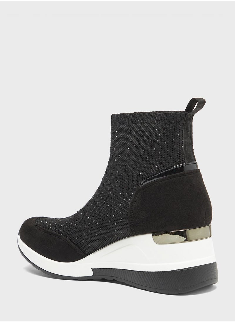 Celeste - Pointed Toe Mid Heel Ankle Boots - Image 1