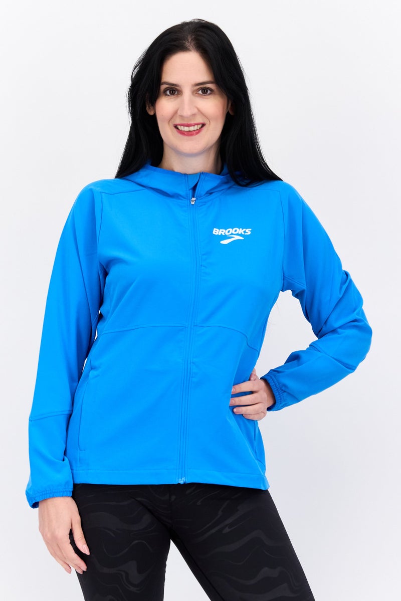 Brooks جاكيتات جري طويلة الأكمام للنساء، رياضية، زرقاء - Image 1