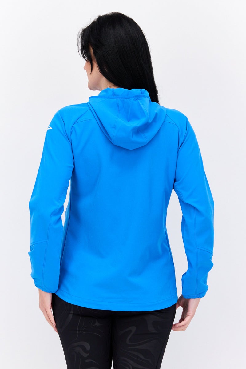 Brooks جاكيتات جري طويلة الأكمام للنساء، رياضية، زرقاء - Image 3