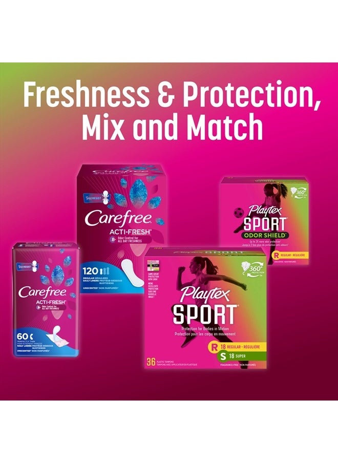 playtex - Playtex Sport Tampons, Multipack (24ct Regular/24ct Super Absorbency), Fragrance-Free - 48ct - Image 1
