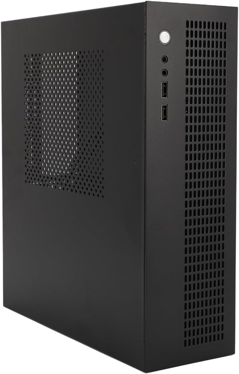 MATX ITX Small PC Case, USB2.0 Interface Cooling Fan Support SSD HDD, Steel Plate Mini Computer Case, Compact Design for Gaming - Image 1