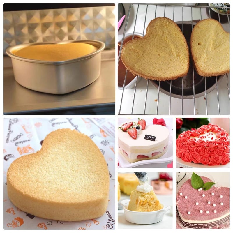 Velicber 2 Pack Heart Shaped Cake Pans Set (10 & 8 Inch), Aluminum Heart Cake Pan, Nonstick Cake Baking Mold, Heat-Resistant Baking Tin for Wedding, Birthday, Party, Valentine's Day - Image 3