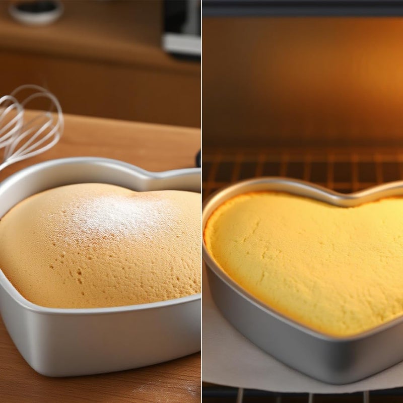 Velicber 2 Pack Heart Shaped Cake Pans Set (10 & 8 Inch), Aluminum Heart Cake Pan, Nonstick Cake Baking Mold, Heat-Resistant Baking Tin for Wedding, Birthday, Party, Valentine's Day - Image 4