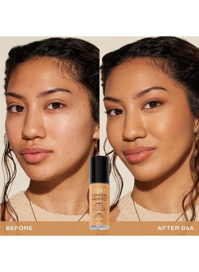 MILANI Conceal + Perfect 2-In-1 Foundation and Concealer 06A Deep Beige - Image 1