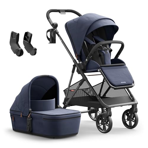 MAMAZING Air Lux Baby Stroller, Carbon Fiber Frame Only 15.8lbs, Compact Fold Toddler Stroller with Reversible All-Season Seat, Included UPF 50+ Canopy, Large Storage Basket, Magnetic Buckle Harness - Image 1