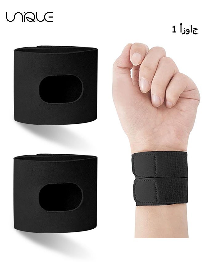 Unique - 2 Pack Wrist Brace for Carpal Tunnel, Ultra Slim Wrist Compression Strap Wrist Support for Pain Relief, Comfortable and Adjustable Wrist Brace for Daily Wear（Black） - Image 1