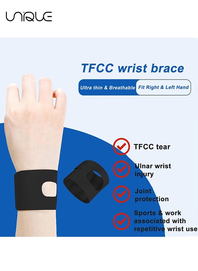 Unique - 2 Pack Wrist Brace for Carpal Tunnel, Ultra Slim Wrist Compression Strap Wrist Support for Pain Relief, Comfortable and Adjustable Wrist Brace for Daily Wear（Black） - Image 1