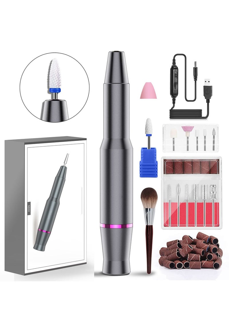 NIBEMINENT Electric Nail Files, Drill Portable File 25000RPM, Speed Adjustable Kit with Ceramic Bit for Drill, Manicure and Pedicure Tools Art DIY Salon Use - Image 1