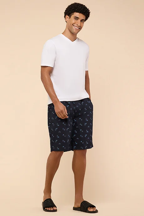 أر أند بي Printed Lounge Shorts with Drawstring Waist