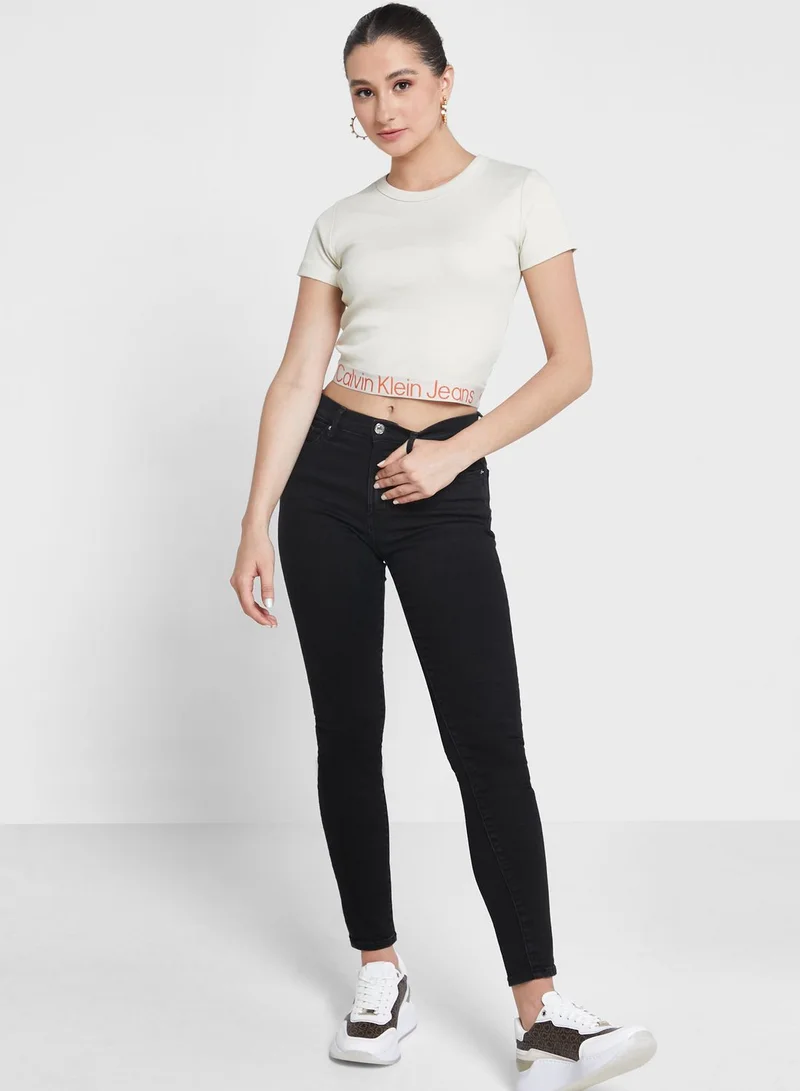 Calvin Klein Jeans Logo Ribbed T-Shirt