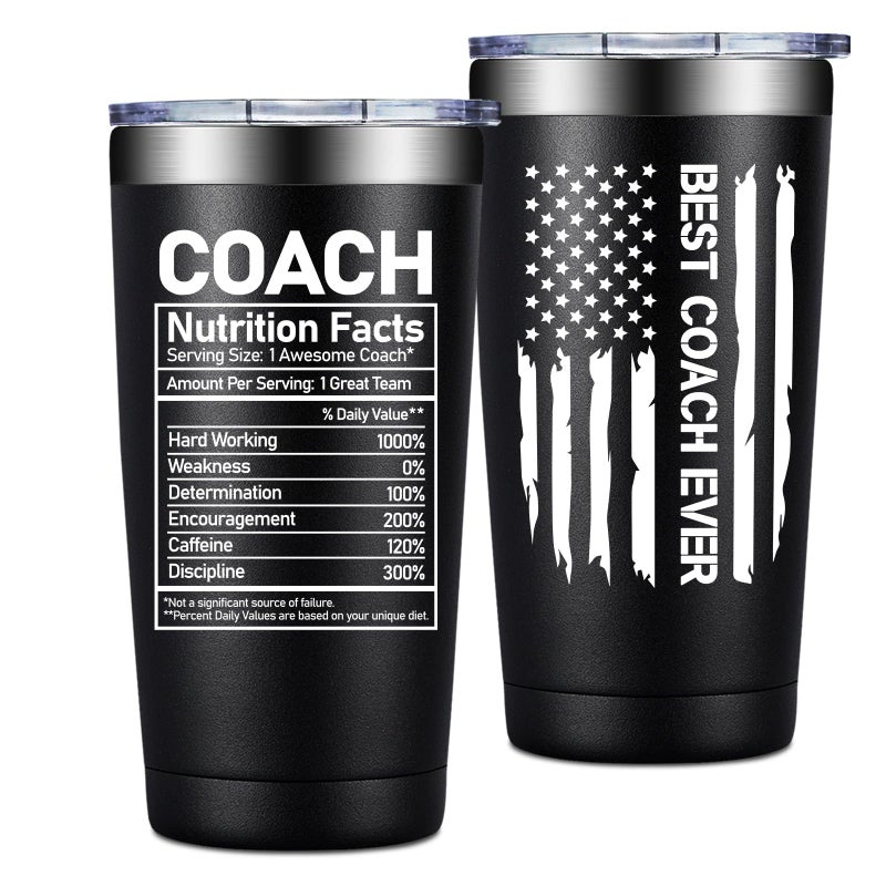 Grifarny Coach Gifts for Men Women  Best Coach Ever Tumbler Cup 20 oz  Coaches Appreciation Gifts  Basketball Soccer Football Baseball Softball Gymnastics Dance Swim Cheer Coaches Gift