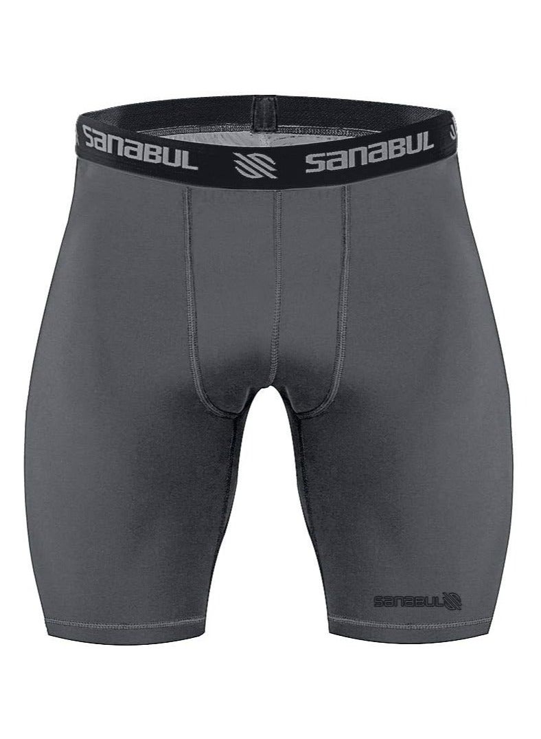 Sanabul  Menâ€™s Compression Shorts â€“ Small Grey | Tailored Fit for Martial Arts, MMA & Boxing | Breathable, Athlete-Endorsed Performance Gear for Training & Recovery - Image 1