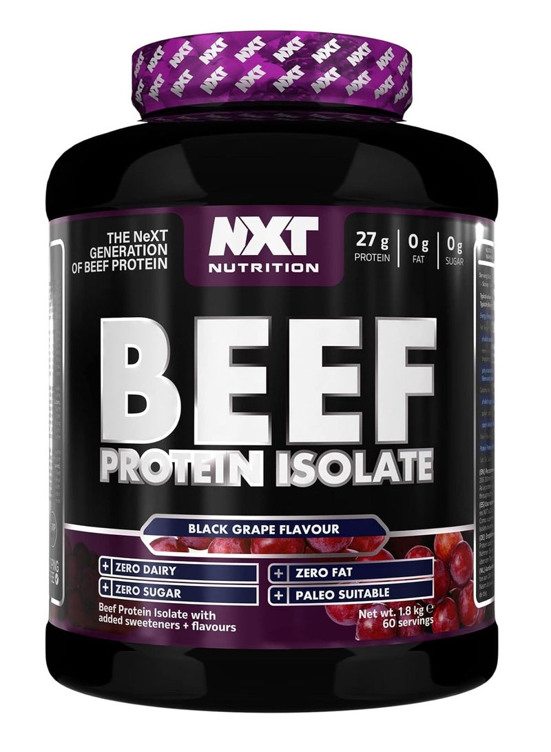 NXT Nutrition NXT Beef Protein Isolate Black Grape 1.8kg 60 Servings - Image 1