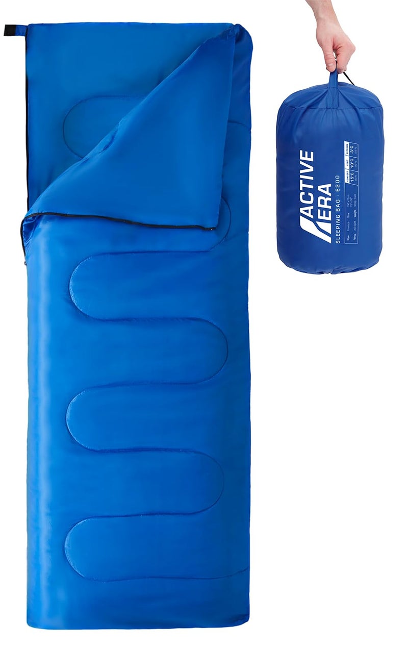Active Era Sleeping Bag – Premium Lightweight Sleeping Bags for Adults & Kids - Festival, Camping, Hiking & Outdoor Essentials - Includes Compact Travel Bag (Envelope - Blue) (Blue, Envelope) - Image 1