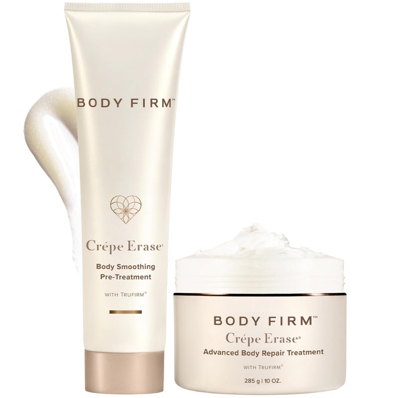 BODY FIRM Crepe Erase 2Step Advanced Care Treatment AntiAging Skin Care for Body  Neck Firming Moisturizer Cream  Exfoliating PreTreatment to Support Wrinkle Citrus