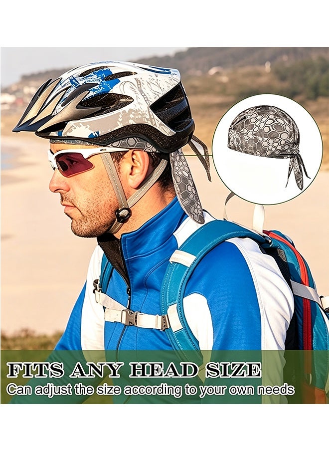 MXN 3 Pcs Quick Dry Mesh Head Wraps Cooling Beanie Caps - Sweat Wicking Beanie Skull Cap Pirate Hat Bandana Head Wrap Summer Caps, Tie Back Bandana Head Scarf for Cycling Running Motorcycle Gym Fishing Outdoor Activities - Image 3