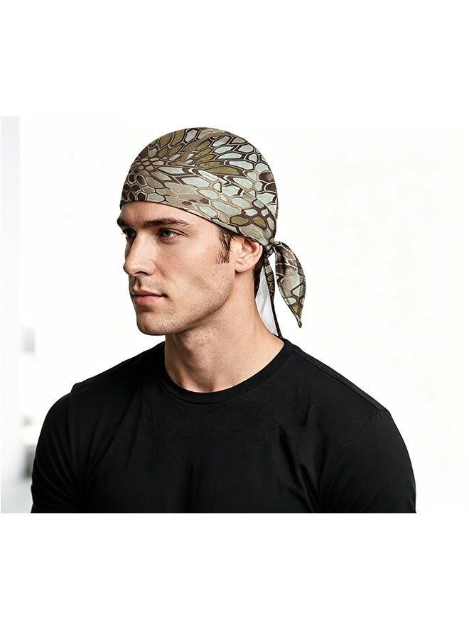 MXN 3 Pcs Quick Dry Mesh Head Wraps Cooling Beanie Caps - Sweat Wicking Beanie Skull Cap Pirate Hat Bandana Head Wrap Summer Caps, Tie Back Bandana Head Scarf for Cycling Running Motorcycle Gym Fishing Outdoor Activities - Image 5