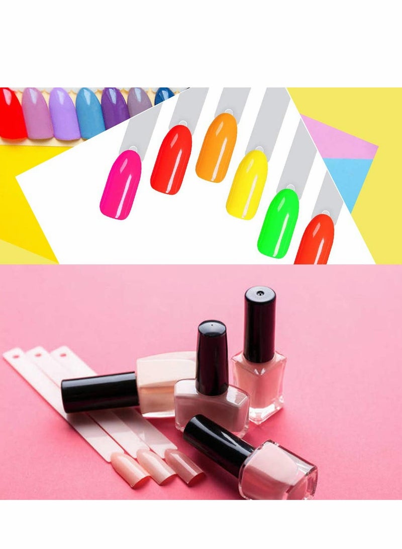 Excefore Clear Nail Swatch Sticks with Ring, Fan Shape Nail Art Polish Display Tips, False Nail Sample Sticks, Nail Practice Color Display, Transparent Polish Board for Nail, 150 Pcs - Image 2