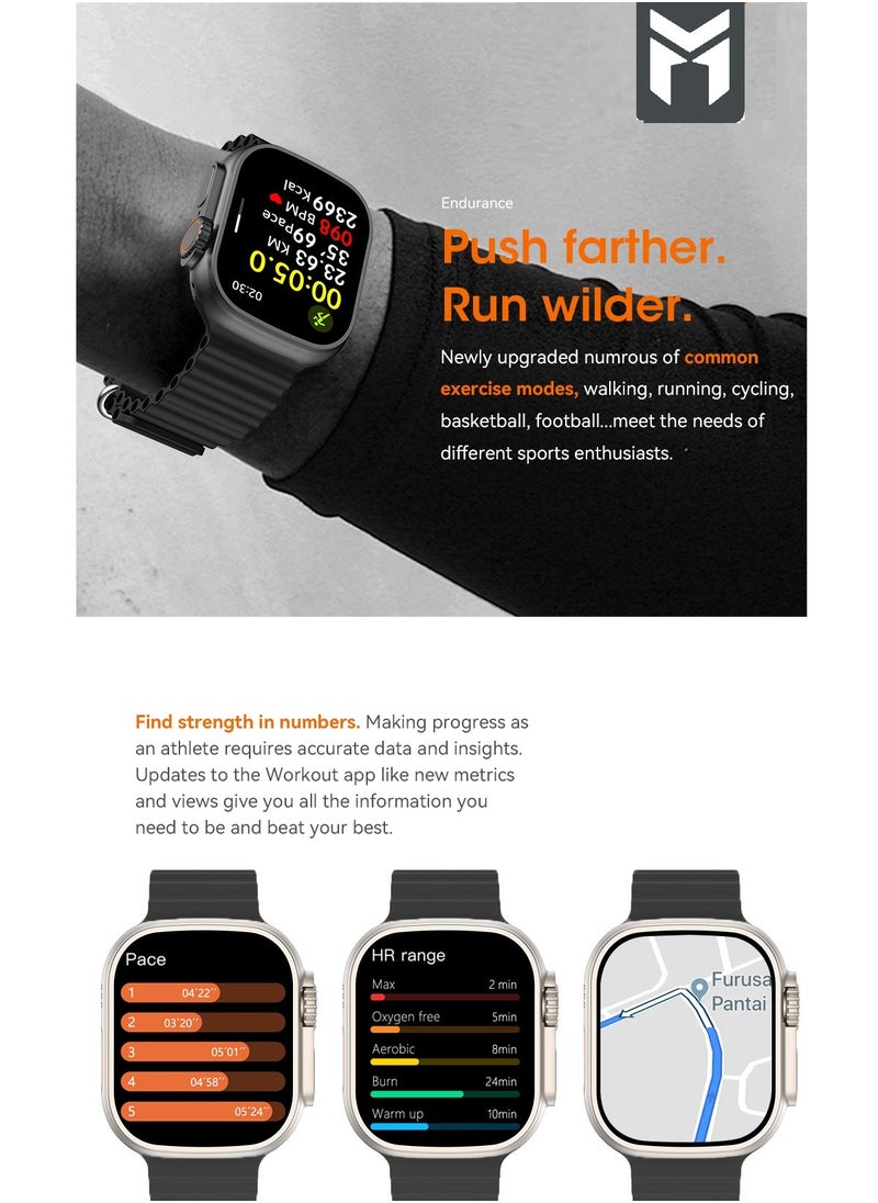 MOOGMAX - The Smart bundle package 2-in-1, Ultra smart watch 49MM Titanium case, works with gestures, all sports modes, heart and sleep measurements, support for NFC. and TWS  Airbuds earphones 4 from Moogmax - Image 1