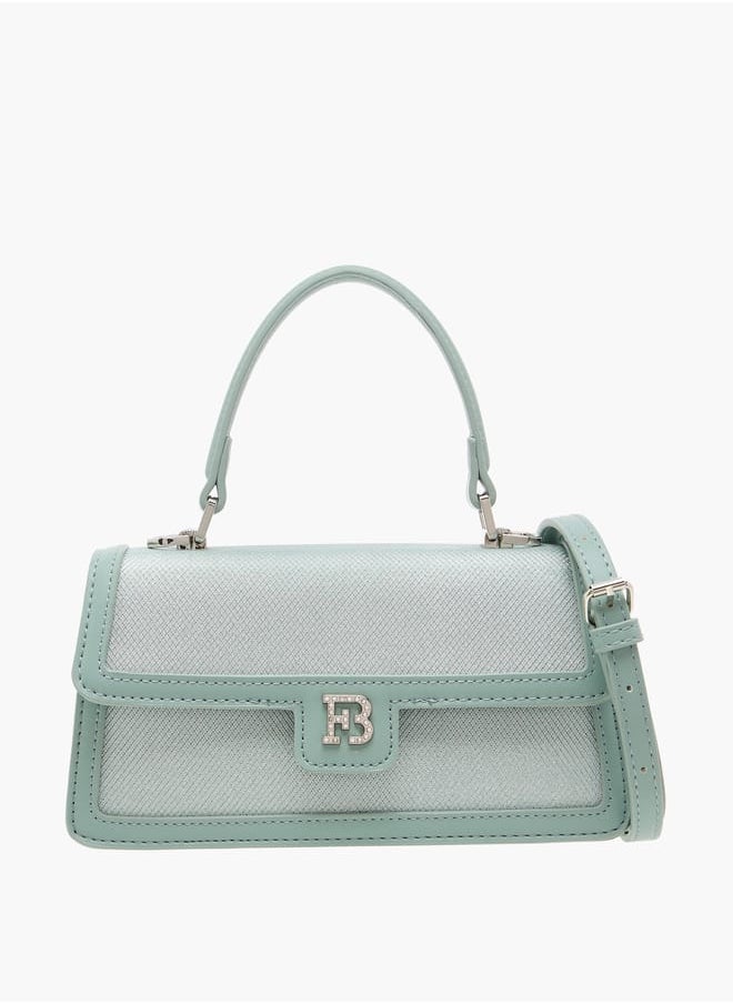 Flora Bella By Shoexpress Women Panelled Satchel Bag with Detachable Strap and Button Closure  - Image 1
