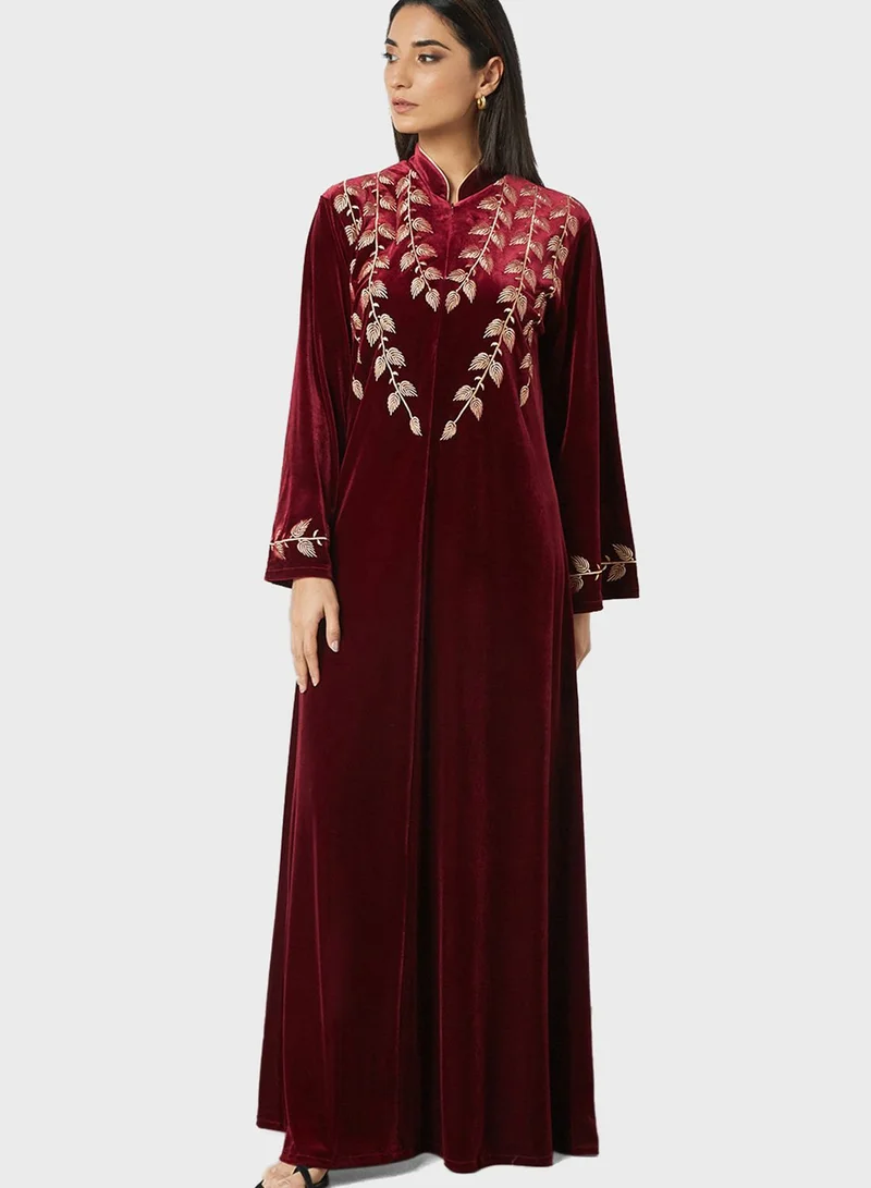LEA Embroidered Velvet Abaya