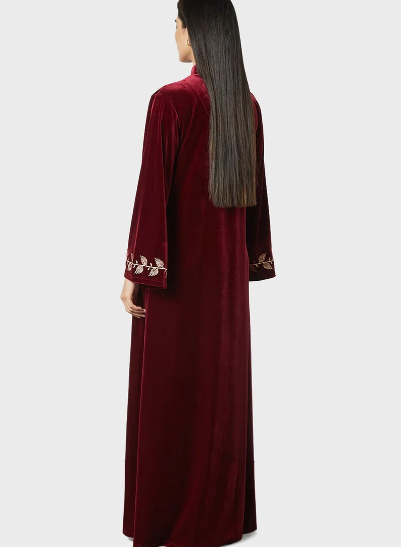 LEA Embroidered Velvet Abaya