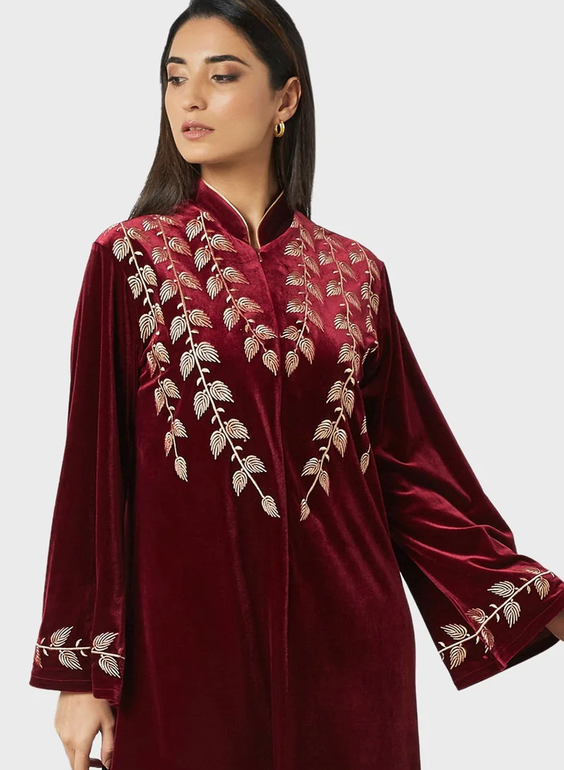 LEA Embroidered Velvet Abaya