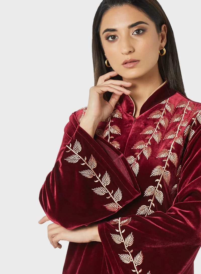 LEA Embroidered Velvet Abaya