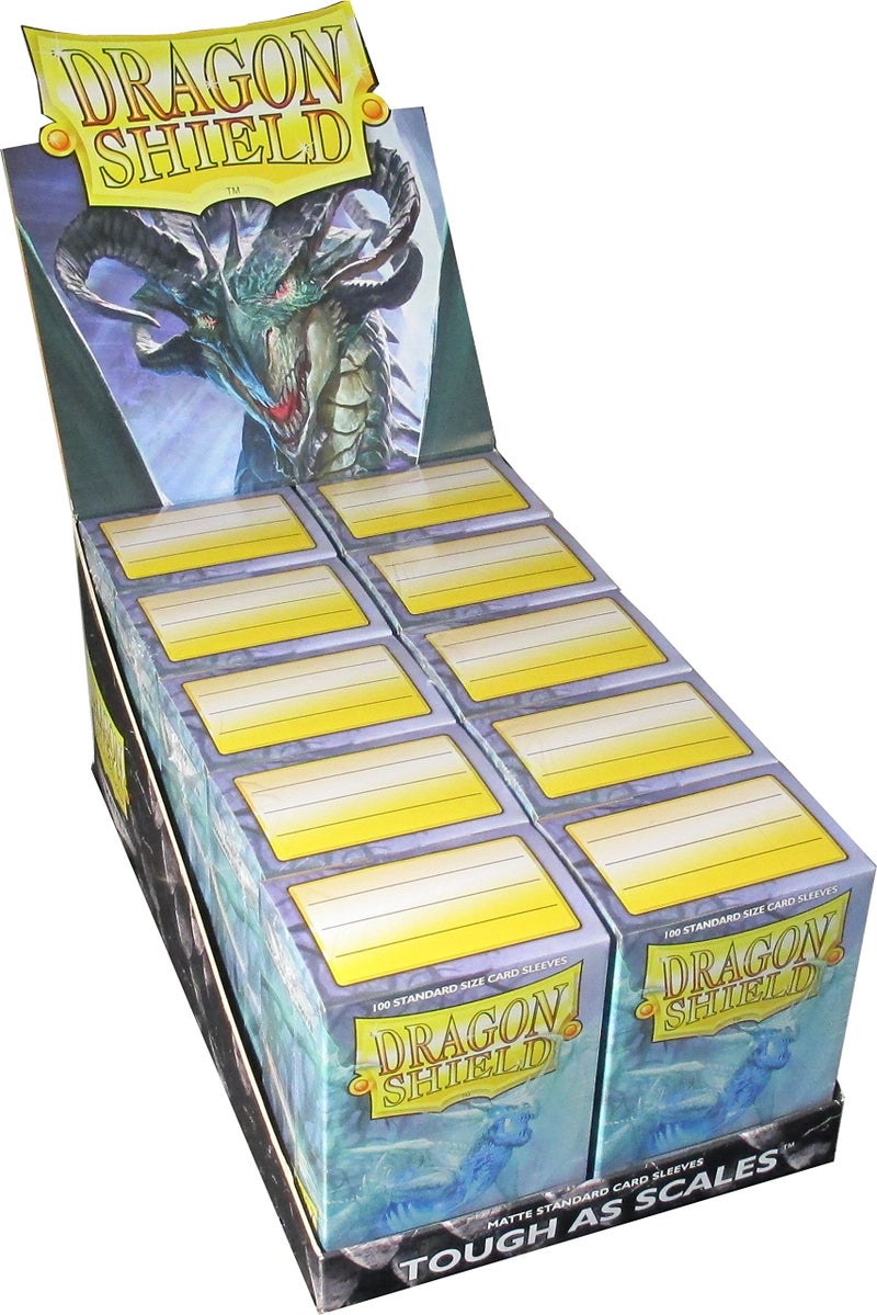 dragon shield دراغون شيلد مات كلير حجم قياسي أكمام بطاقات صندوق عرض [10 عبوات] - Image 1