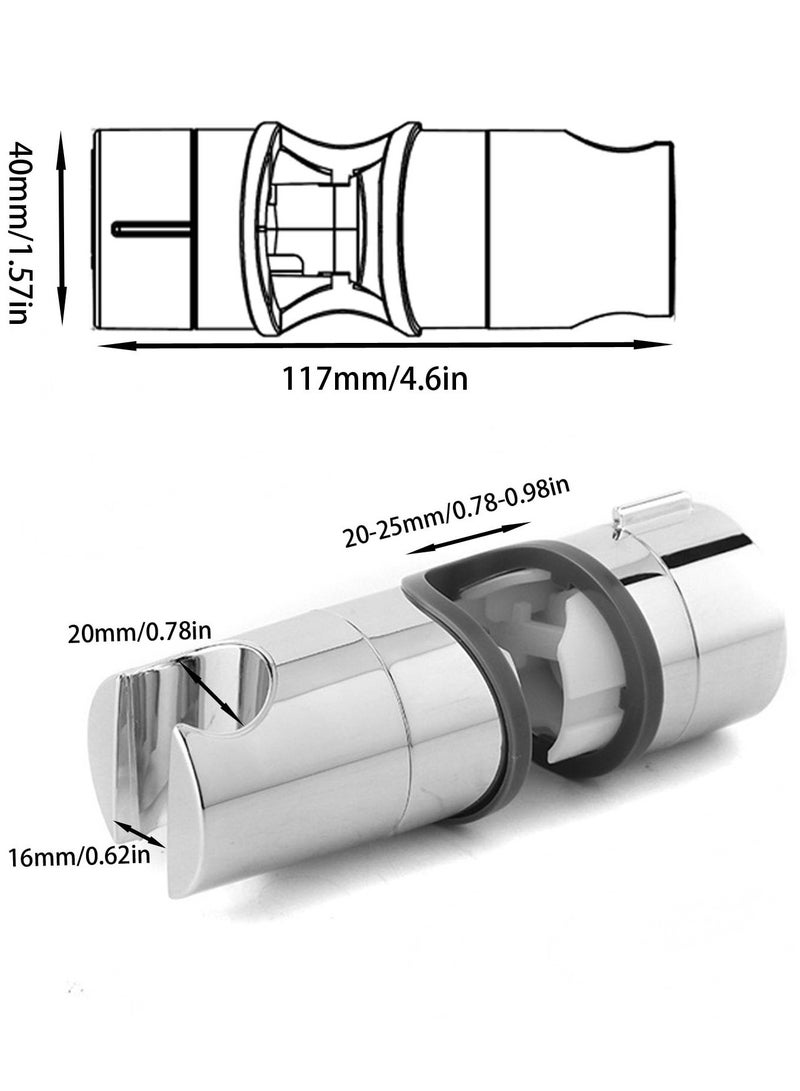 sokany Adjustable Shower Head Holder for Slide Bar, Bracket Holder for Slide Bar Slider Clamp, Bathroom Replacement 360 Degree Rotation Sprayer Holder (Sliver/White/Grey)  - Image 2